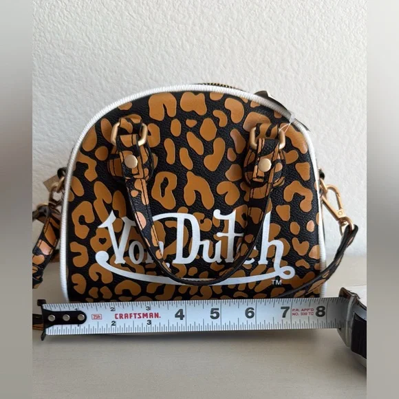 Von Dutch Small Bowling Bag Cheetah Print NWTs - Picture 7 of 8